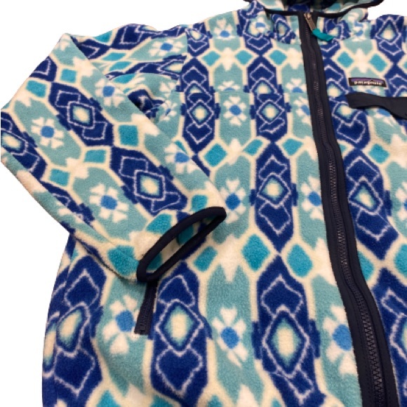 PATAGONIA Synchilla Med Full Zip Fleece Hooded Jacket Aztec Tribal RARE EUC - Picture 4 of 11